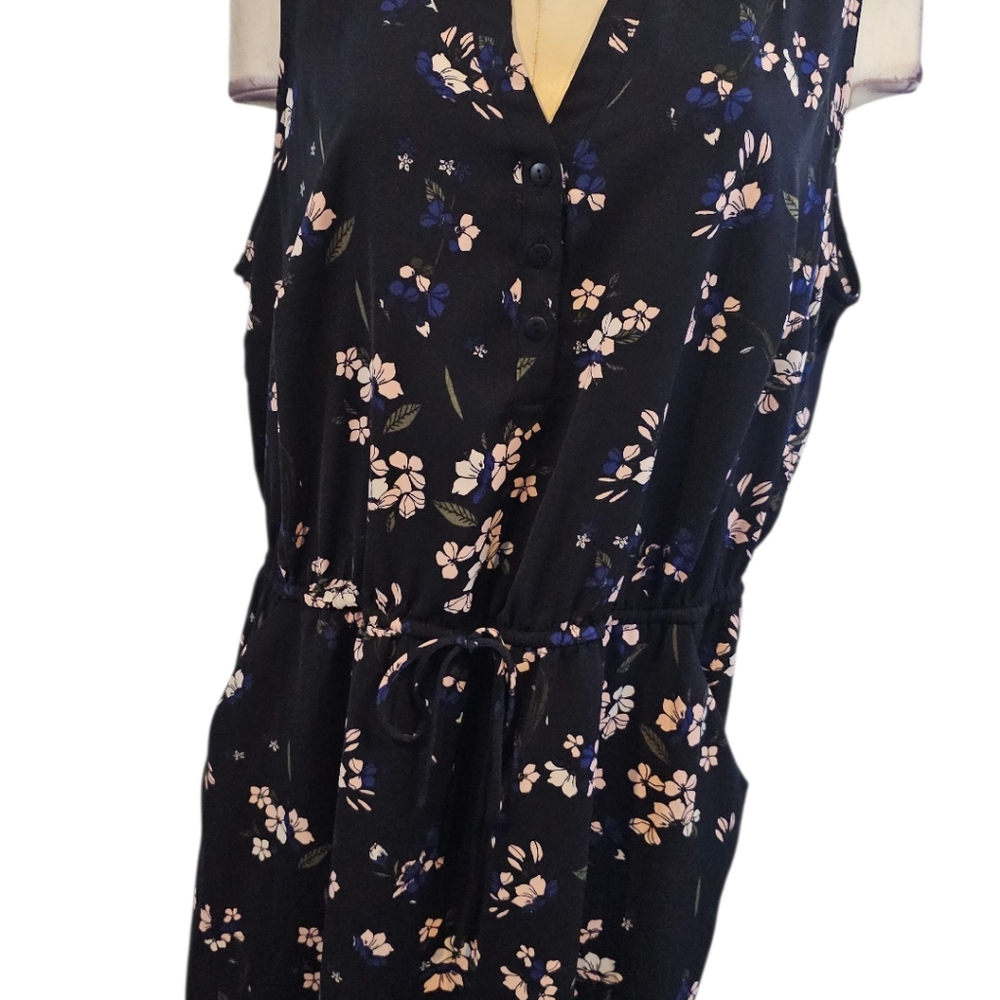 41 Hawthorne Size 2X Floral Dress Blue Claira Tie Waist - Picture 7 of 9